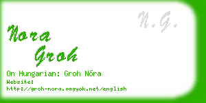 nora groh business card